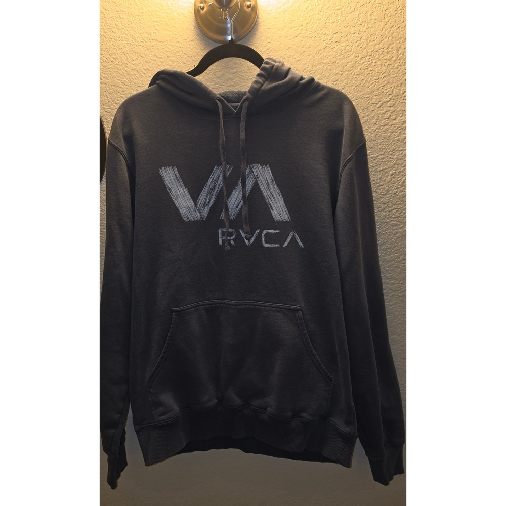 RVCA Artist Network Program Mens Gray VA Logo Graphic Pullover Hoodie Size Med